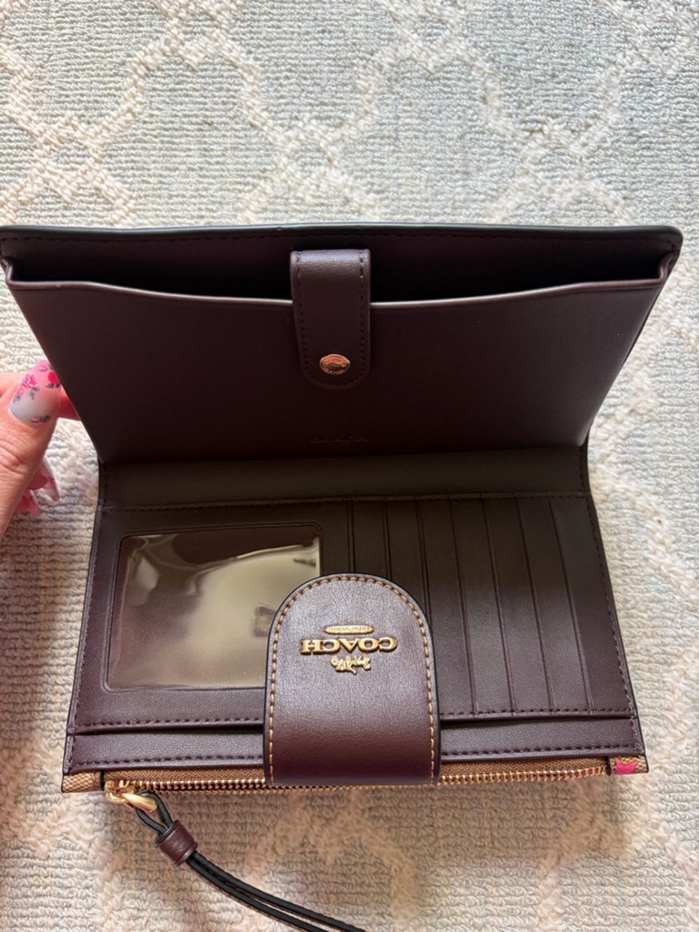 Coach Disco Star Print Brown Wristlet - Picture 8 of 9